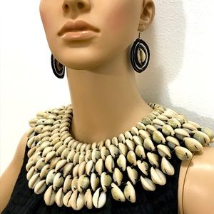 Cowrie Necklace. Tribal Necklace. African Necklace